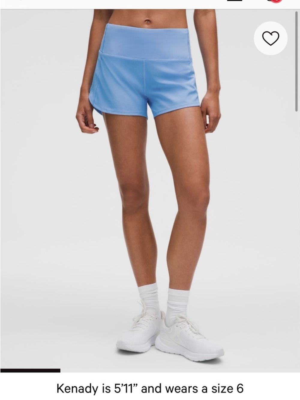 lululemon athletica high rise 2.5 inch shorts light blue
